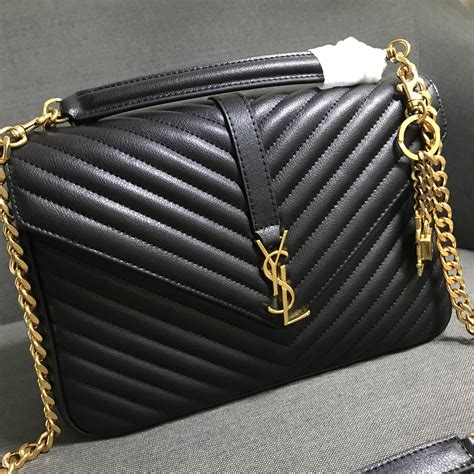 ysl bags black and gold|black yves saint laurent bag.